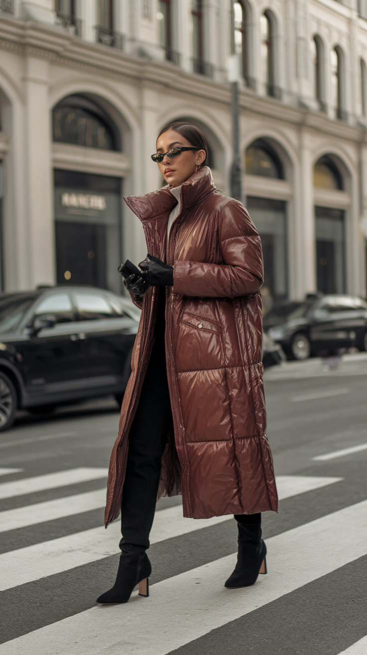 Puffer Coat + Sleek Boots