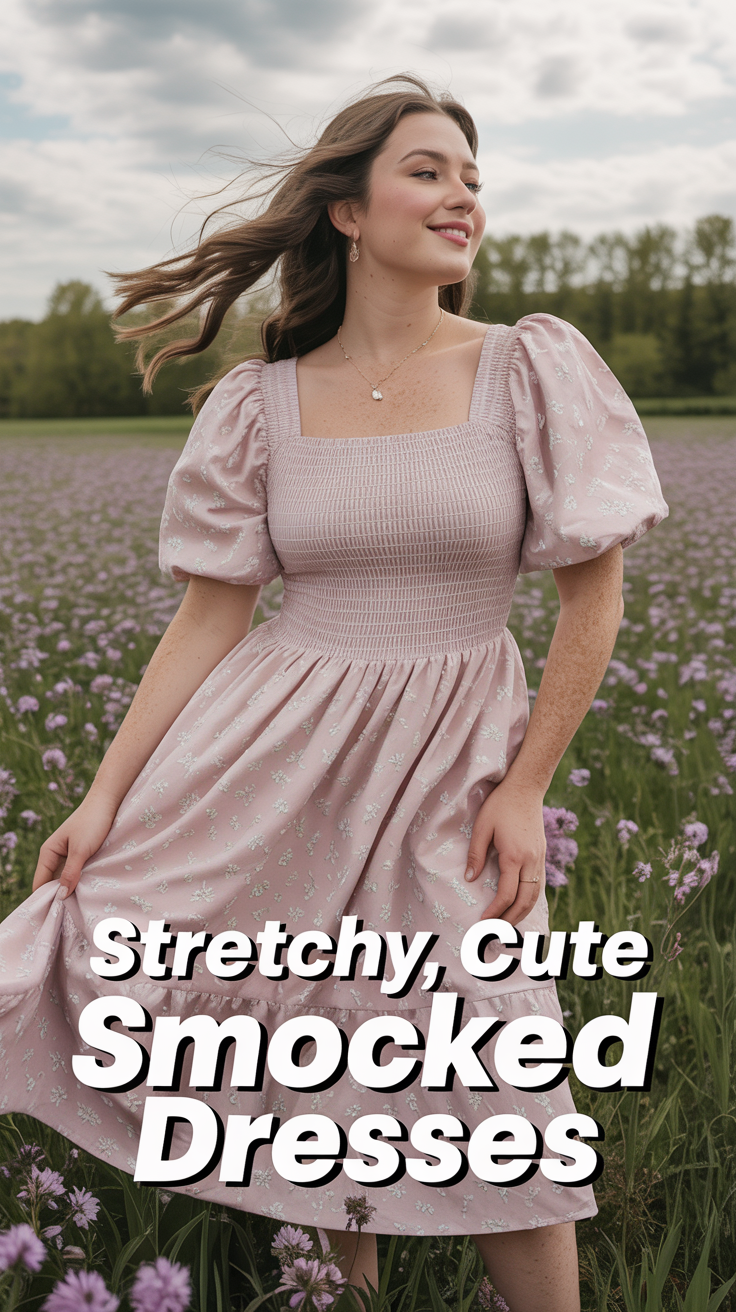 Smocked Dress With Puffy Sleeves