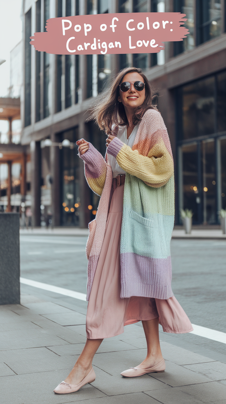 Statement Cardigan + Midi Skirt