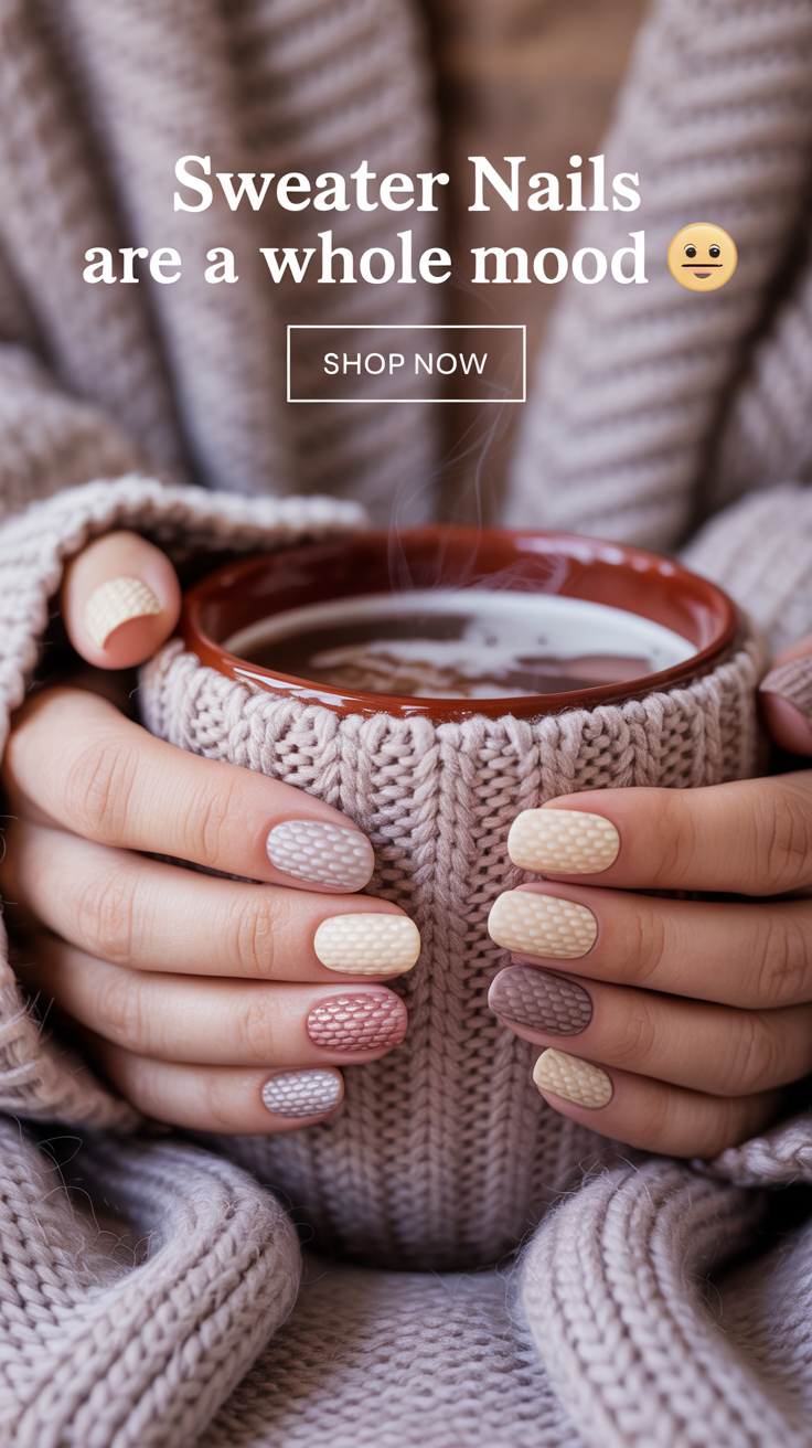 Sweater Weather Textured Nails