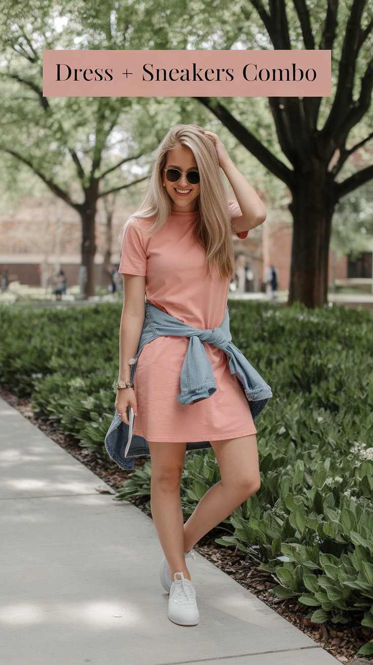 The Casual Dress + Sneakers Combo