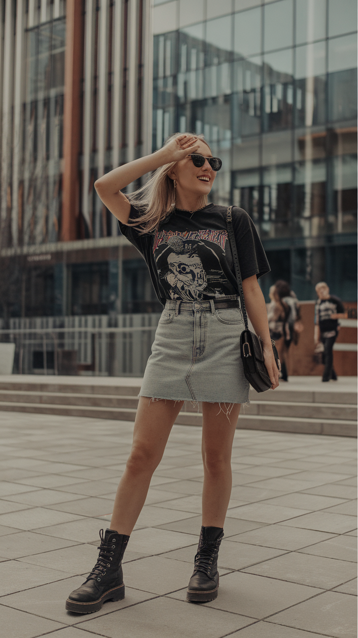 The Skirt + Graphic Tee Combo