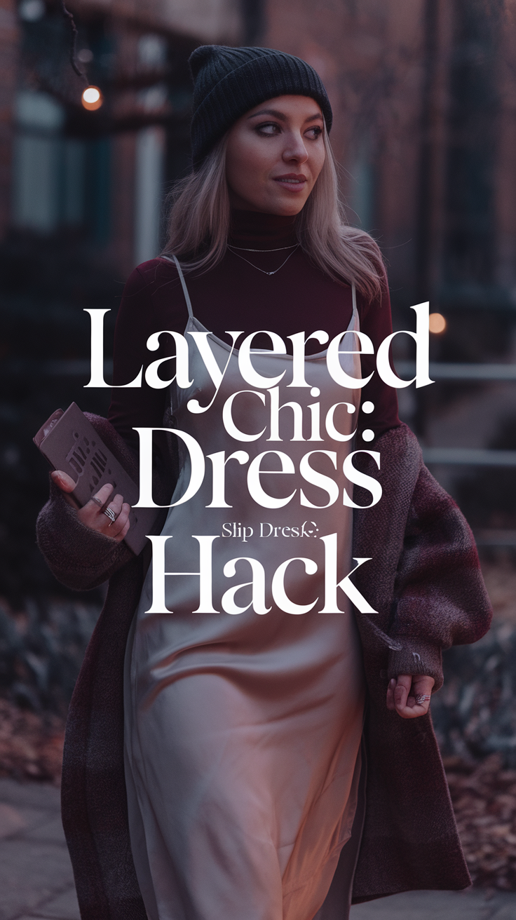 Turtleneck Layered Slip Dress