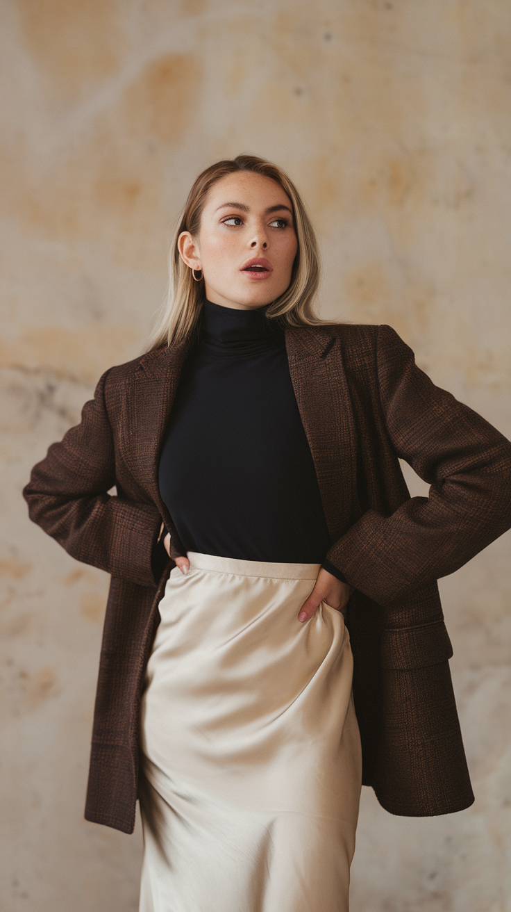 Turtleneck + Slip Skirt