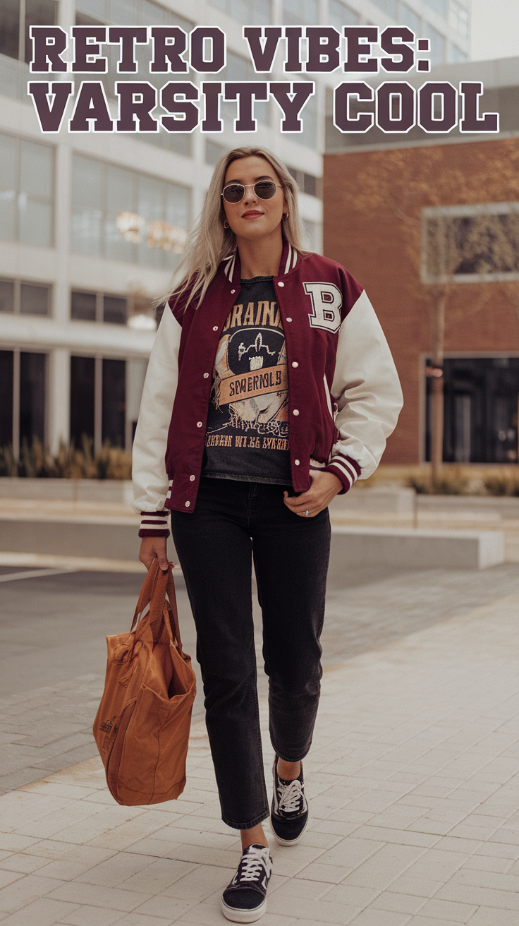 Varsity Jacket + Band Tee
