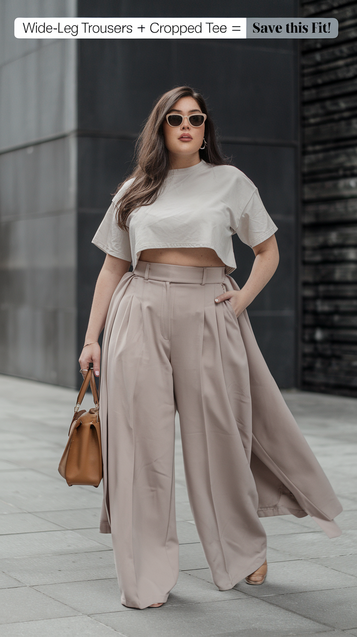 Wide-Leg Trousers + Cropped Tee