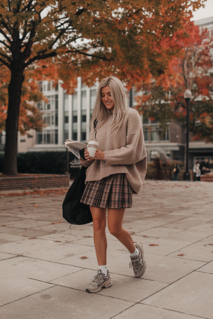 Oversized Sweater + Mini Skirt
