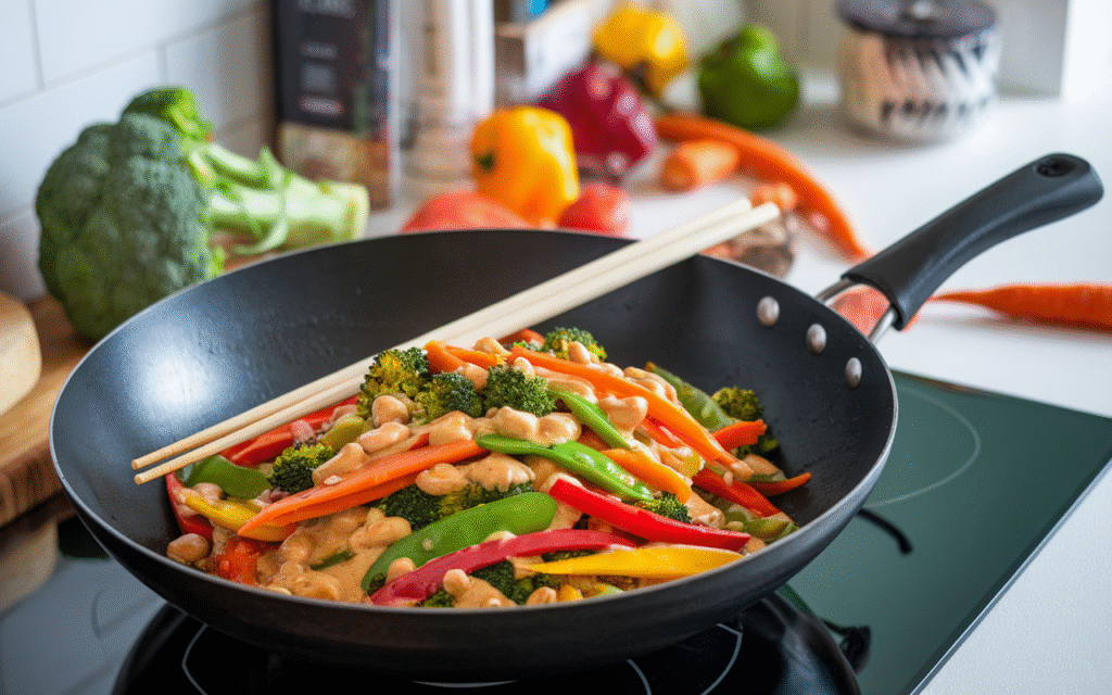 Veggie Stir-Fry with Peanut Sauce