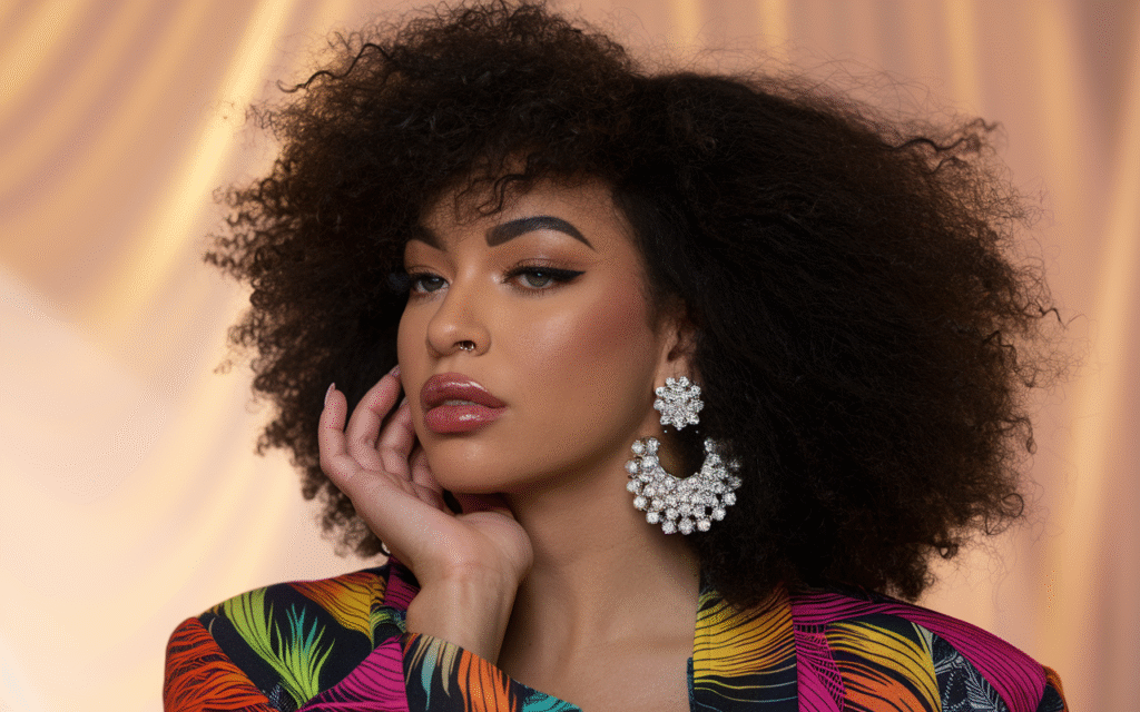 Curly Afro with Defined Edges