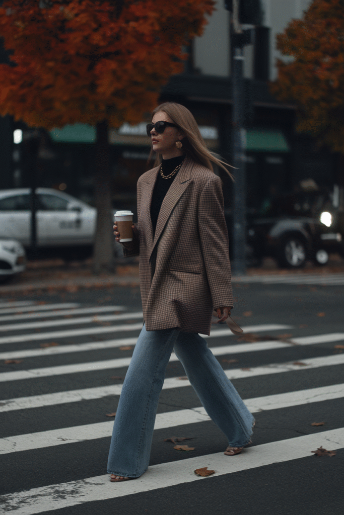 Oversized Blazer + Straight-Leg Jeans