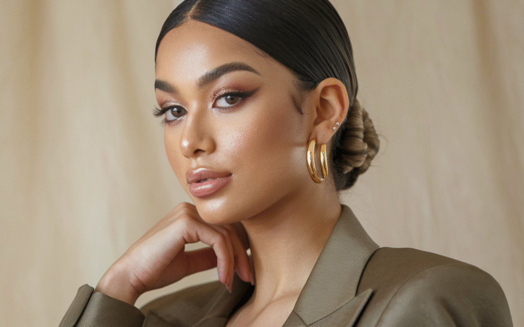 The Sleek Middle-Part Low Bun