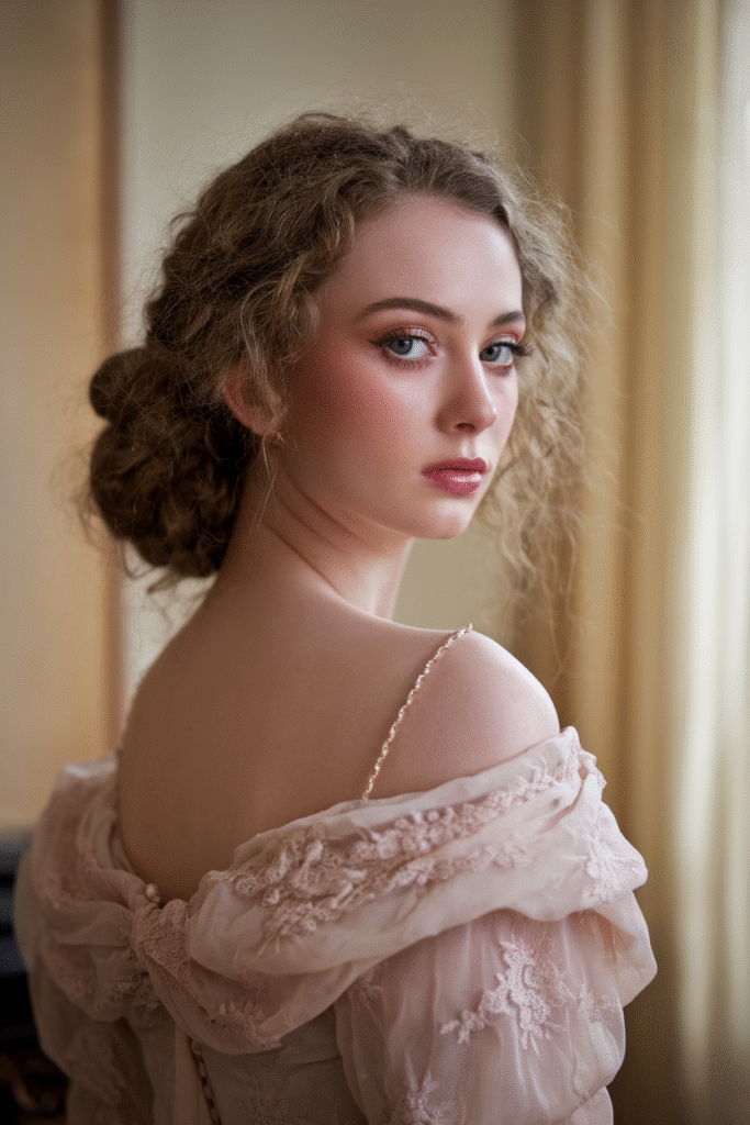 Low Bun with Loose Curls