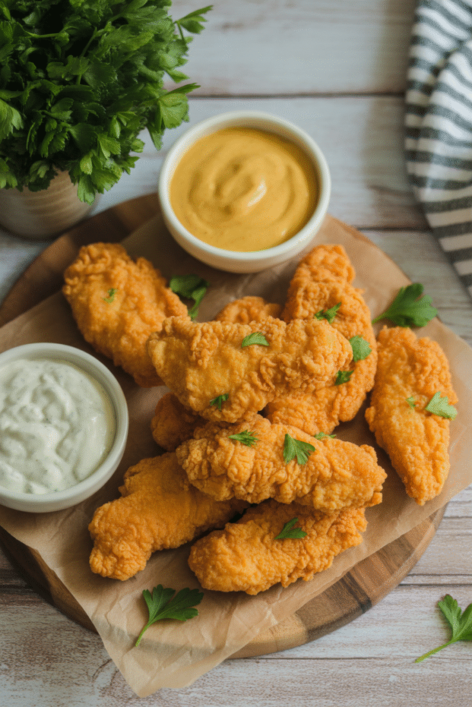 Crispy Chicken Tenders with Honey Mustard