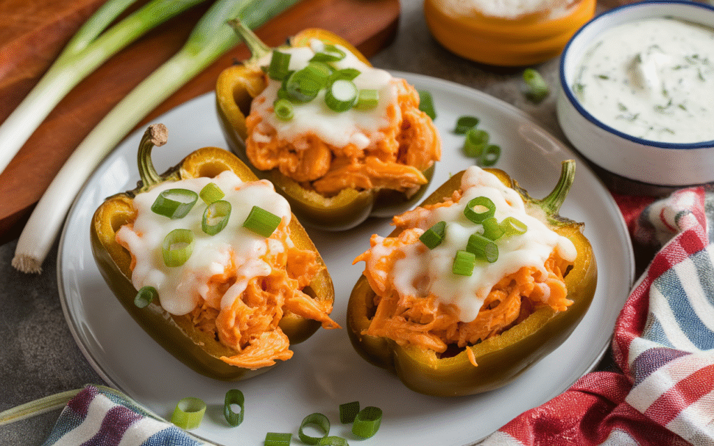 Buffalo Chicken Stuffed Peppers