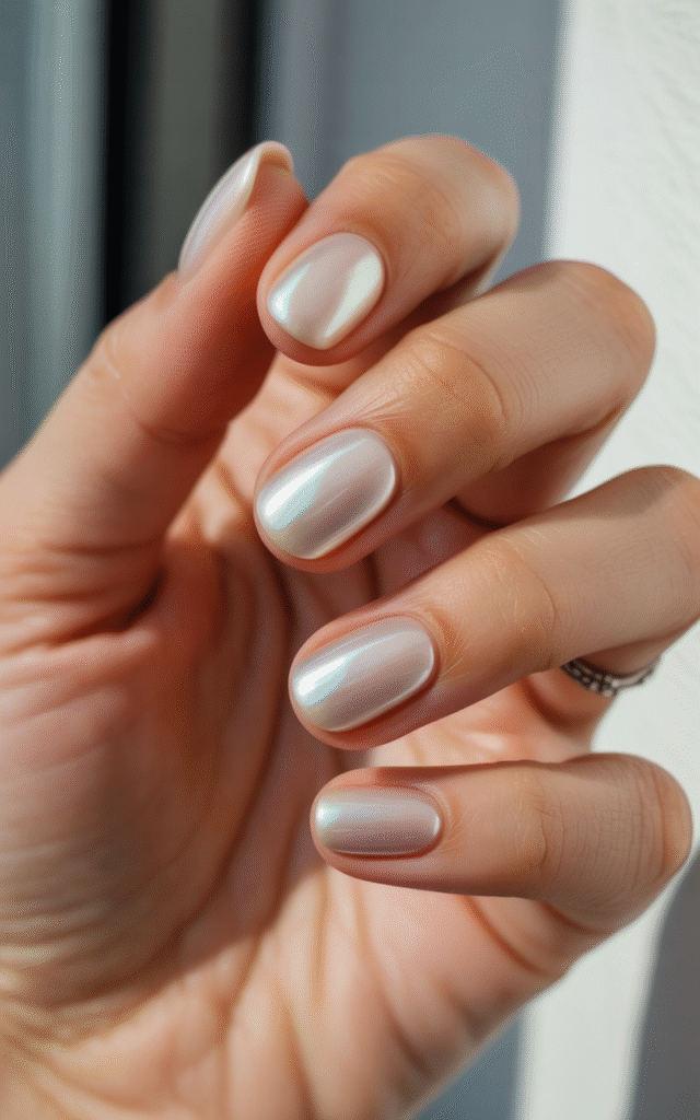 Hailey Bieber “Glazed Donut” Nails