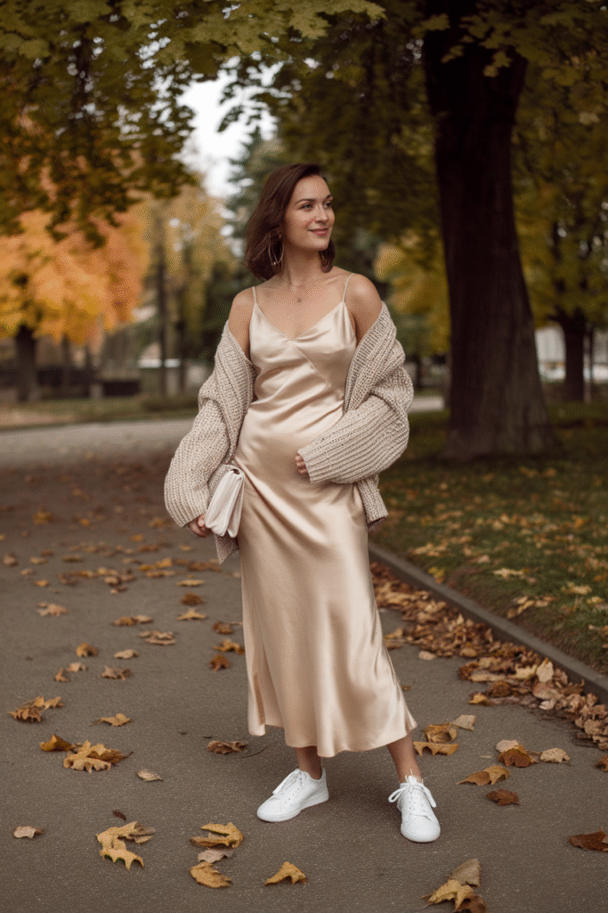 Slip Dress + Chunky Sweater