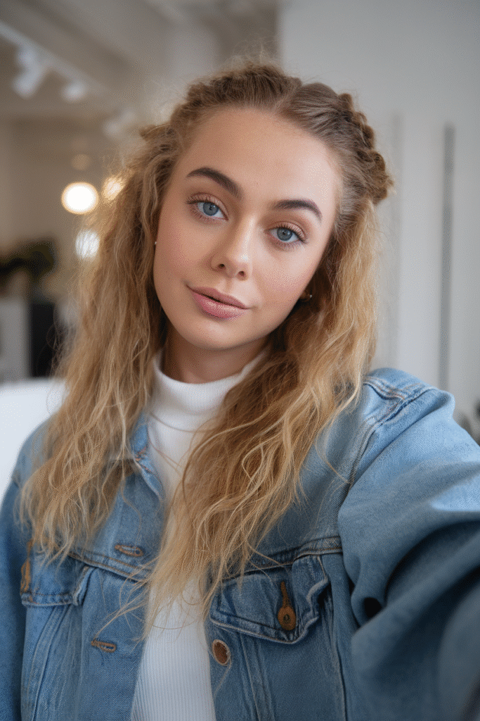 Loose Curls with a Middle Part