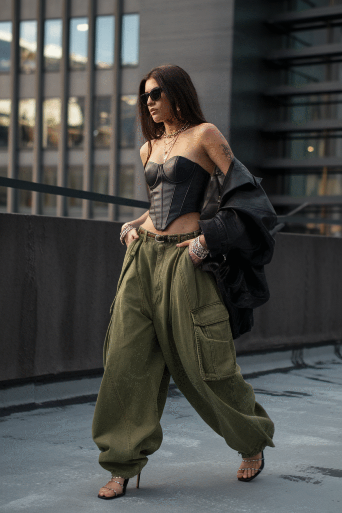 Cargo Pants + Corset Top