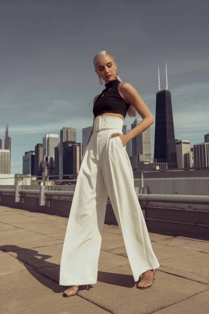 Wide-Leg Pants + Tiny Top