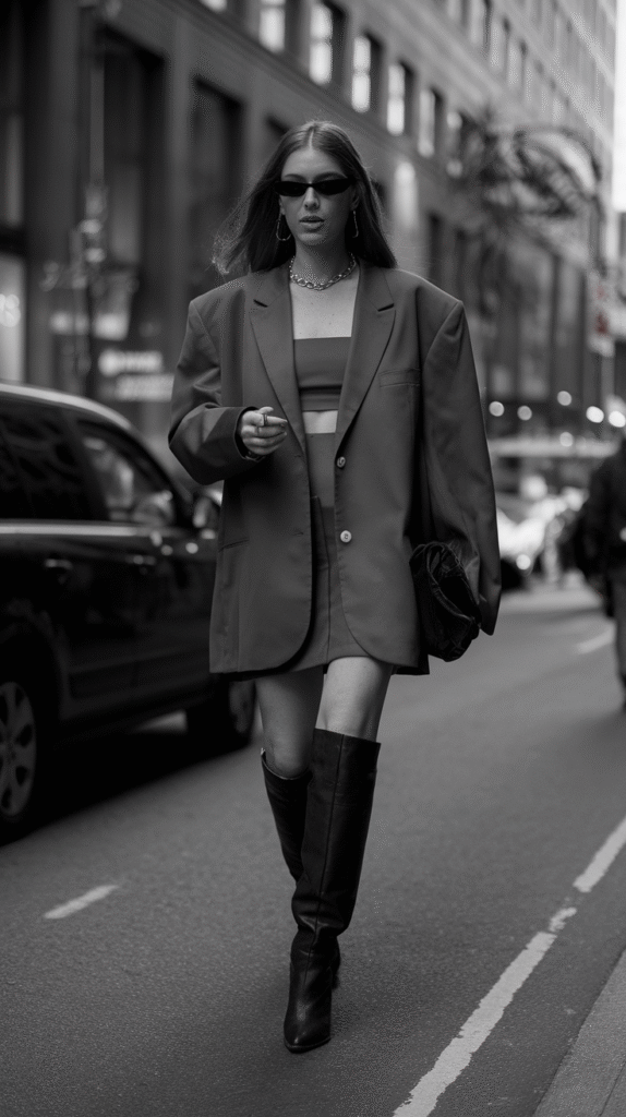 The Oversized Blazer + Mini Skirt Combo