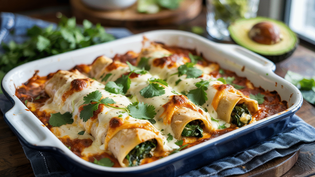 Chicken Enchiladas with Spinach