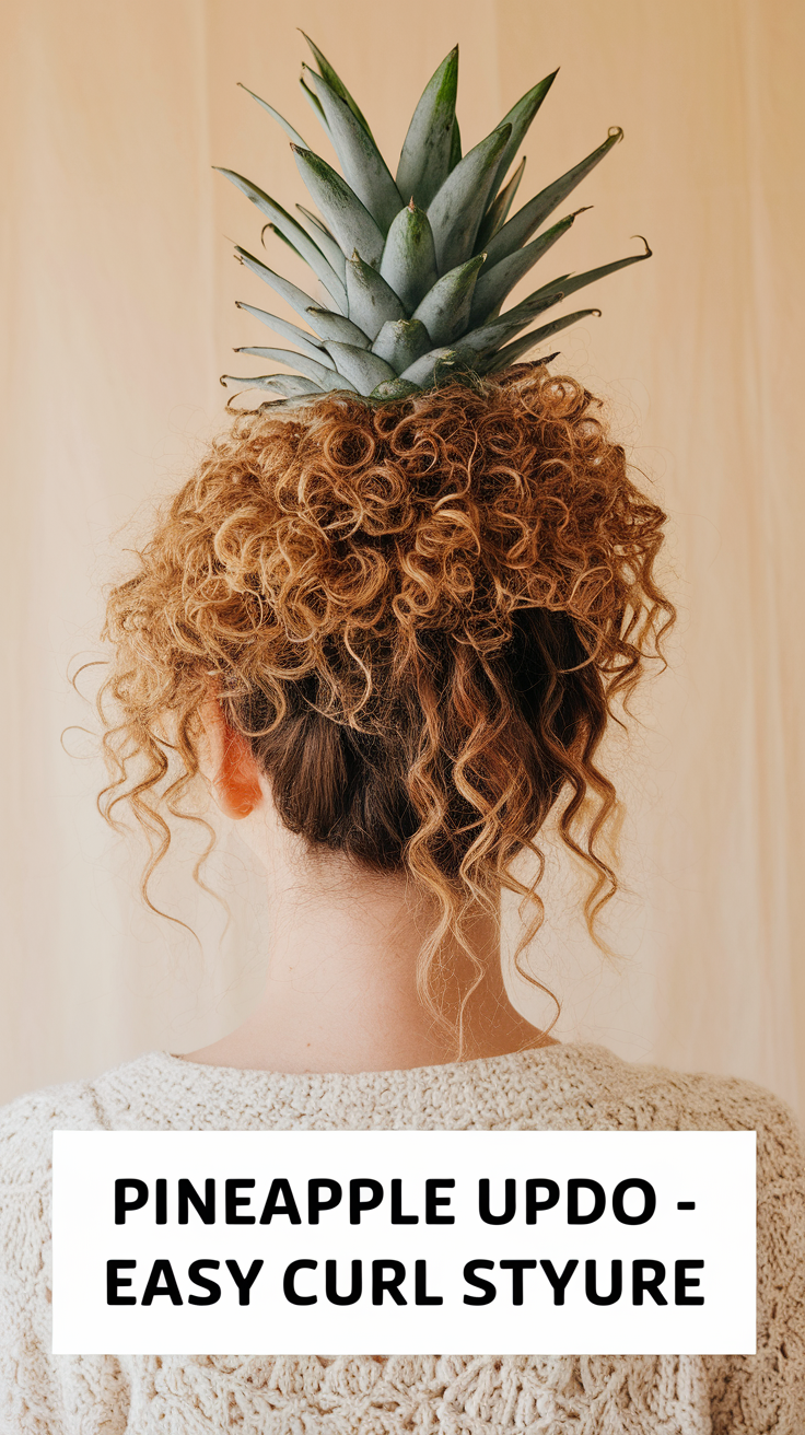 Pineapple Updo (for Curls)