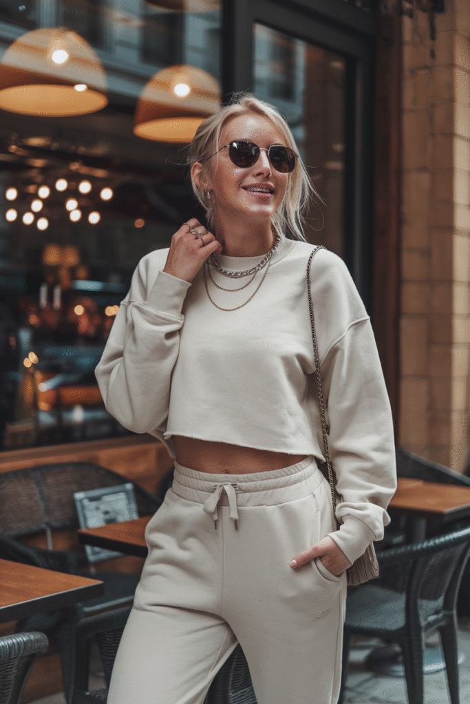 Cropped Sweatshirt + High-Waist Joggers