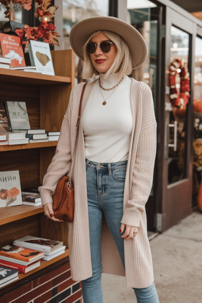 Longline Cardigan + Skinny Jeans