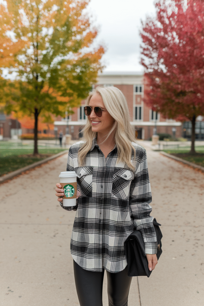 Plaid Shirt + Leggings