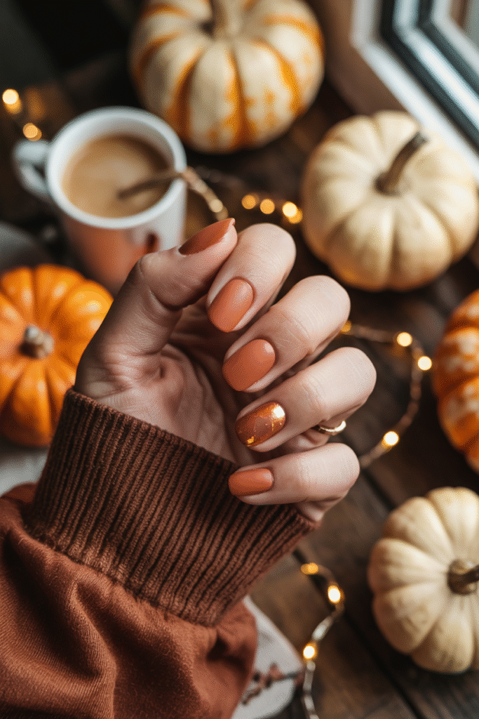 Classic Pumpkin Spice Nails