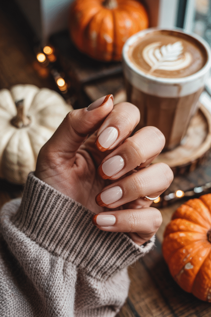 Pumpkin Spice Latte Nails