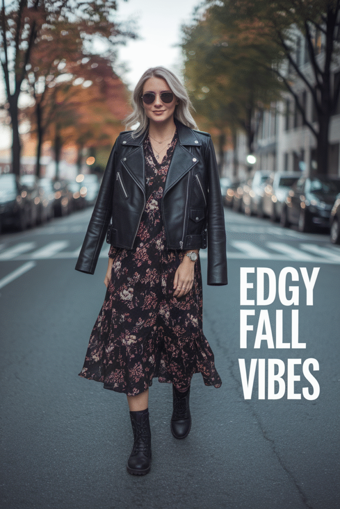 Leather Jacket + Midi Dress
