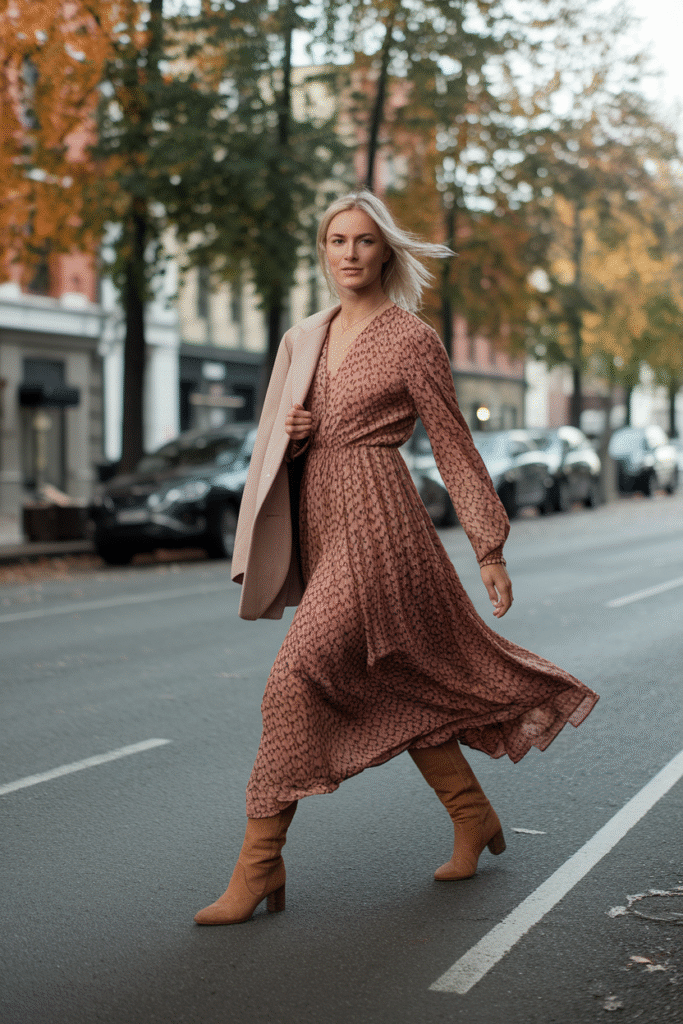 Printed Dresses + Boots