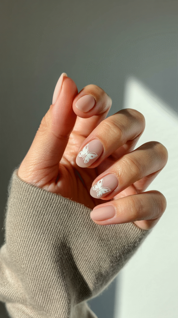 Matte Butterfly Nails