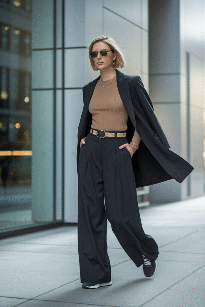 Wide-Leg Trousers + Fitted Top