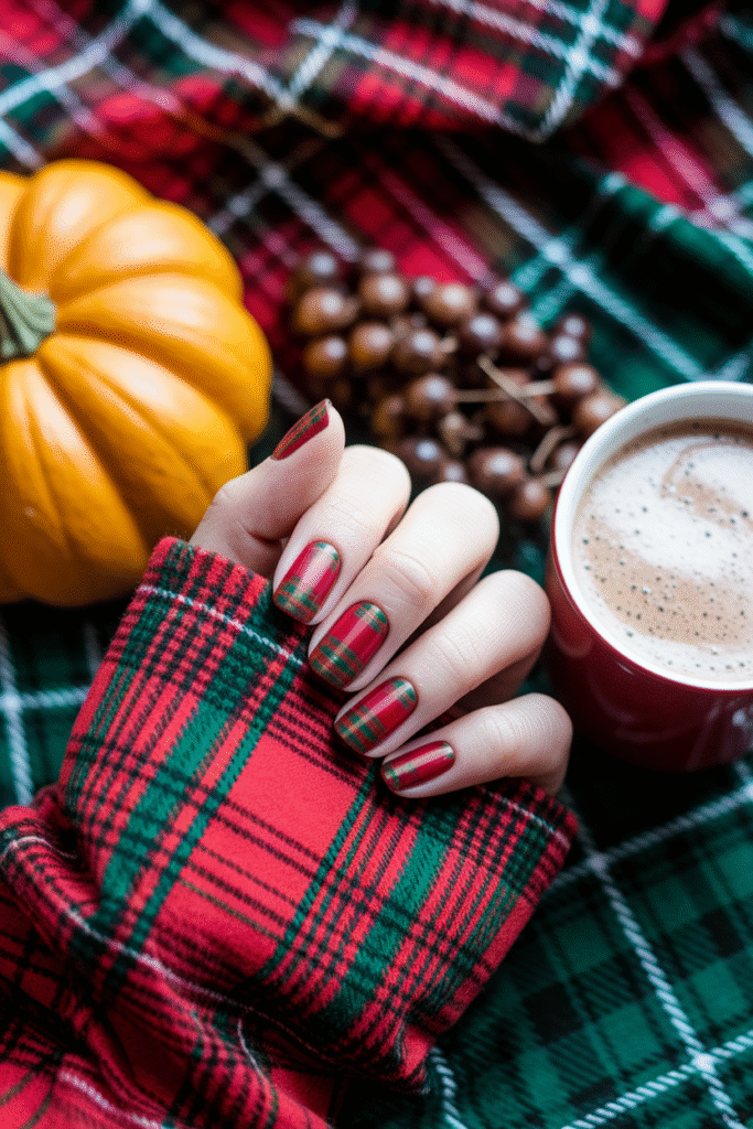 Plaid-Inspired Nails