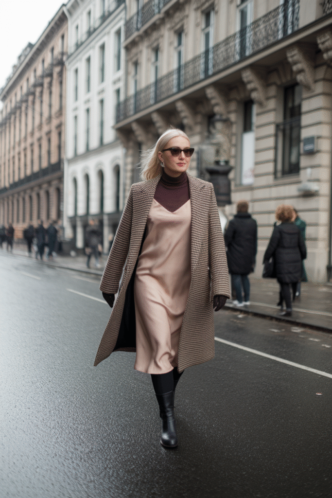 Turtleneck + Slip Dress