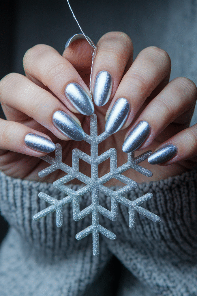 Frosted Chrome Nails