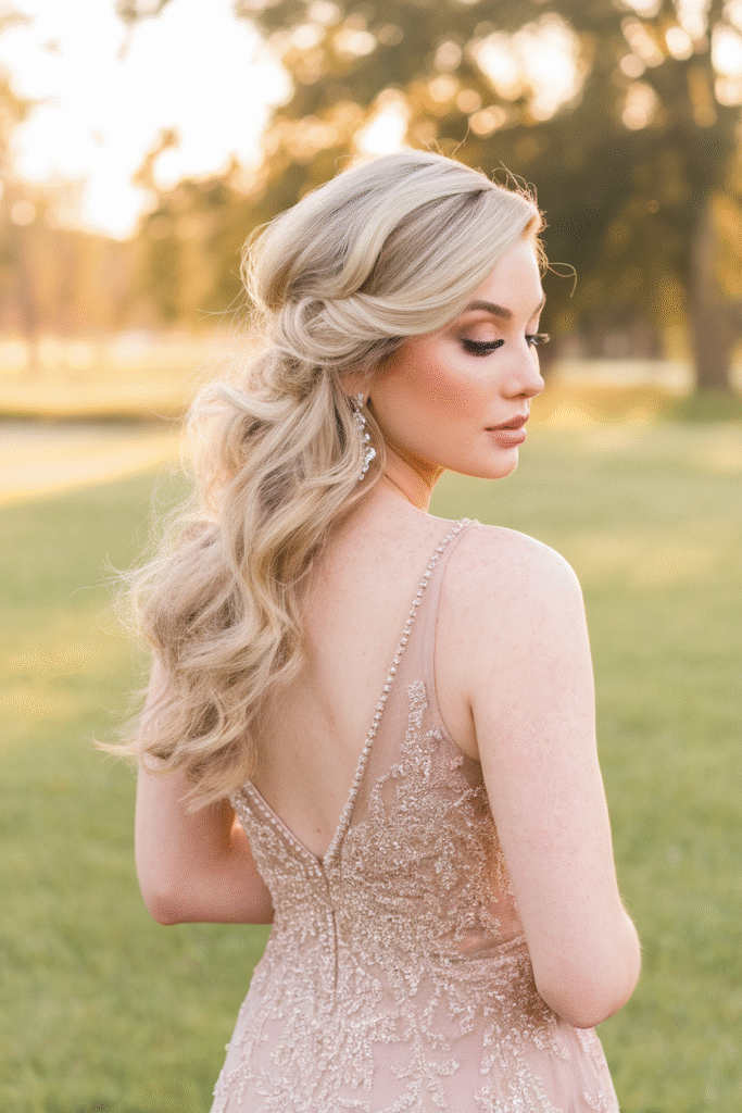 Side Part with Loose Curls