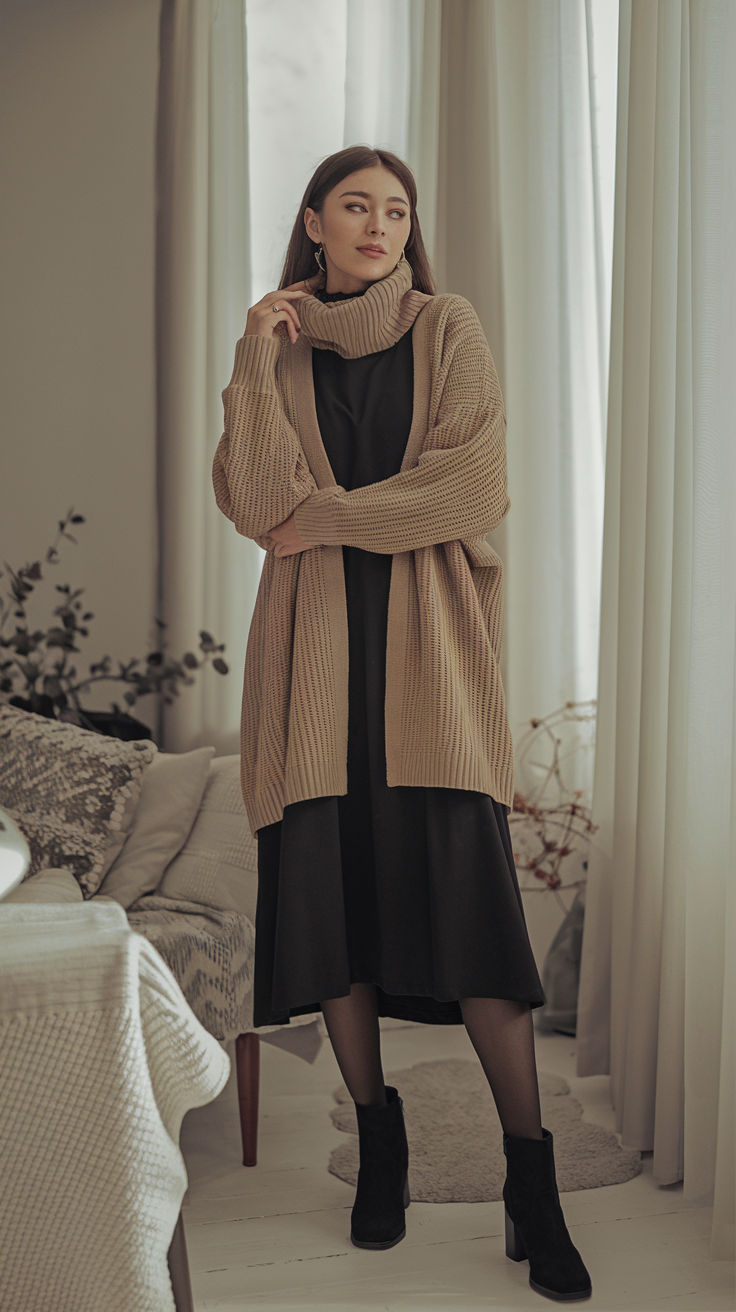 LBD + Turtleneck + Tights