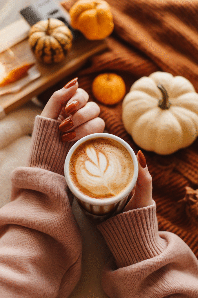 Classic Burnt Orange Nails