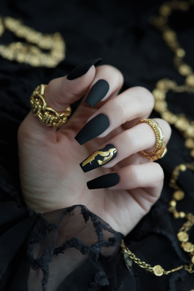 Matte Black & Gold Foil