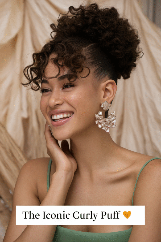 Curly High Puff