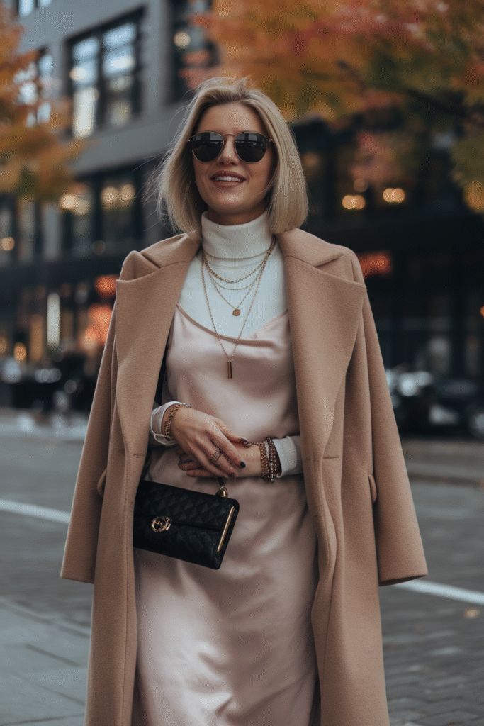 Turtleneck + Slip Dress