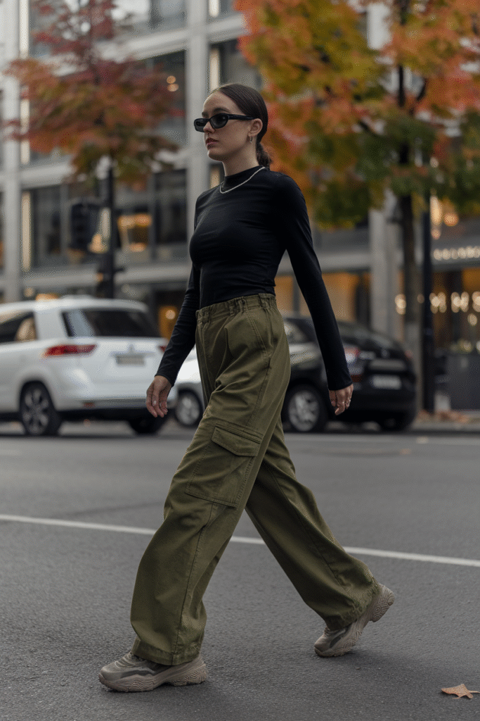 Cargo Pants + Fitted Top