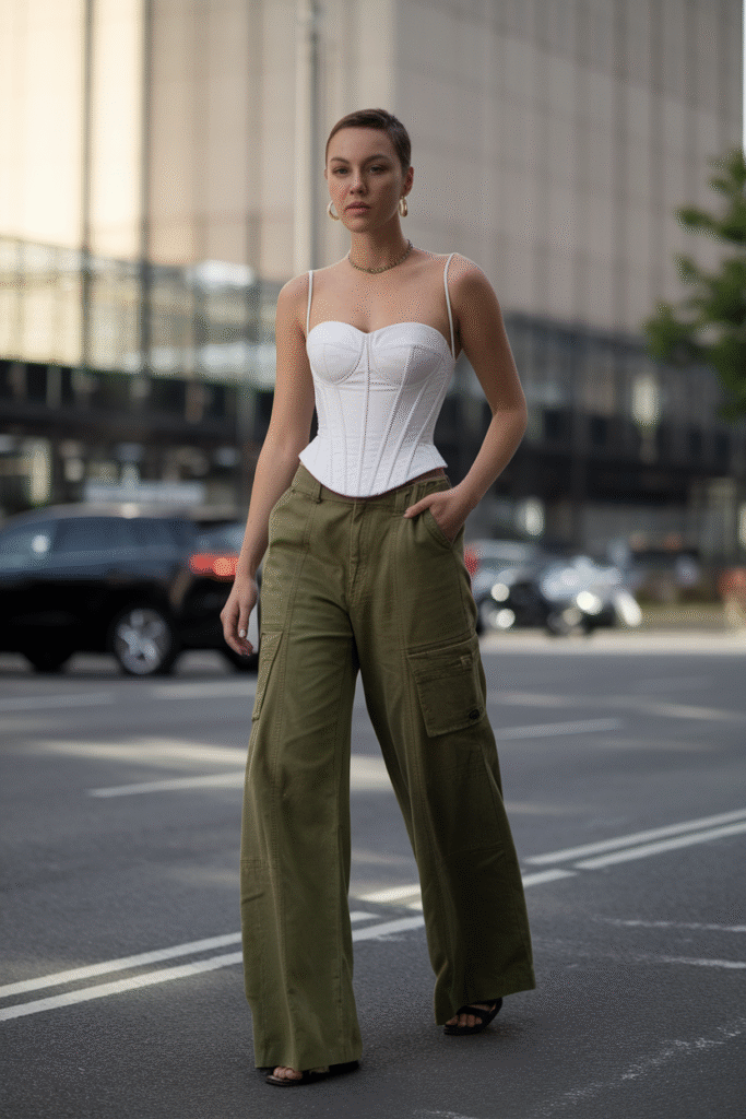 Cargo Pants + Corset Top