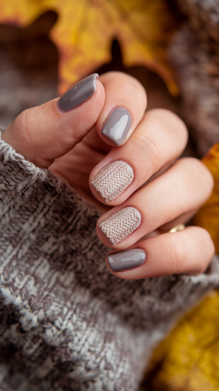 Cozy Sweater Texture Nails