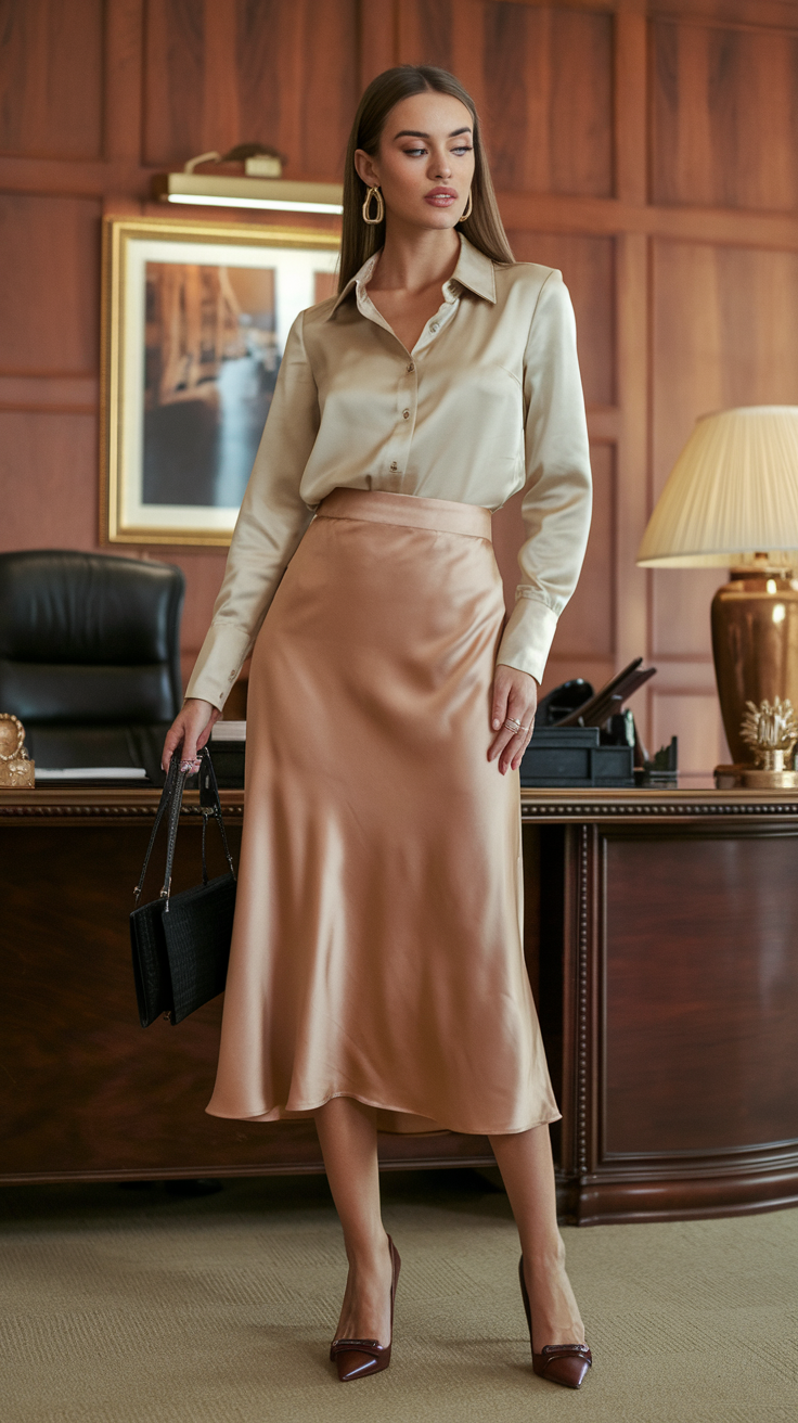 Elegant Midi Skirt Combo