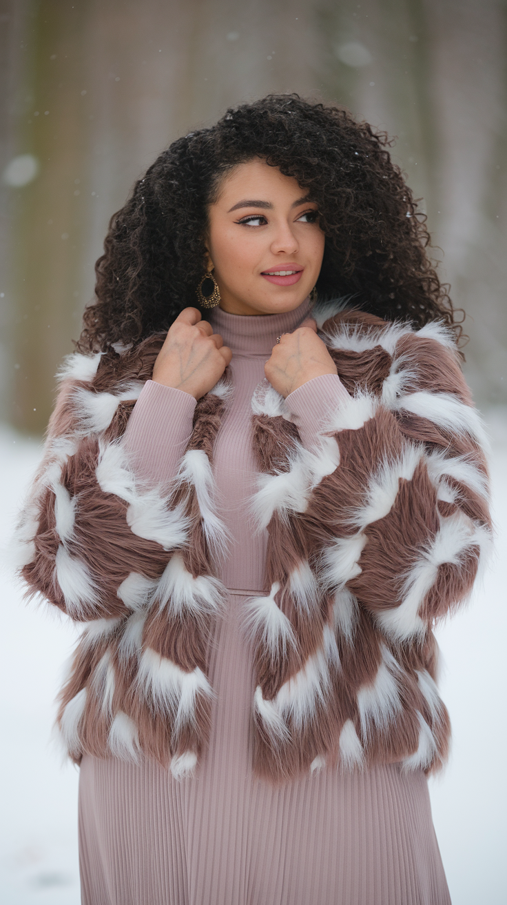 Faux Fur Jacket + Midi Dress