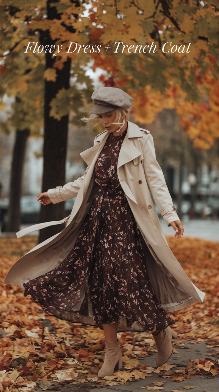 Flowy Dress + Trench Coat